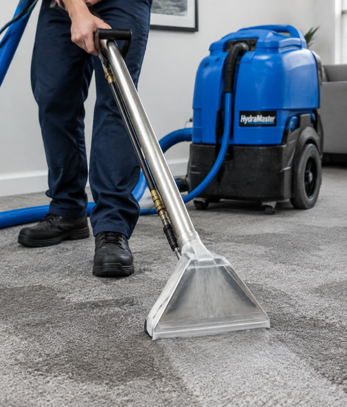 Commercial water extraction equipment on carpet